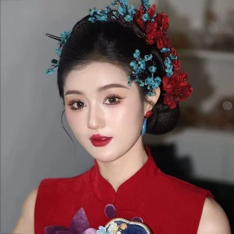 小众新娘饰品红色头饰