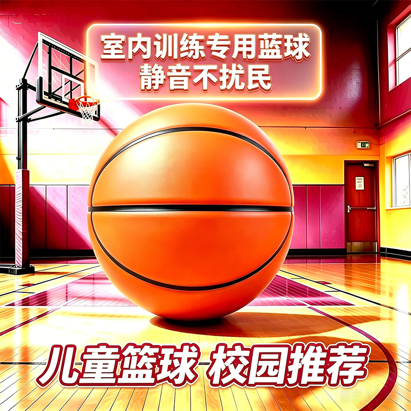 唛叮叮加重静音篮球仿真儿童青少年专业训练室内超高回弹不扰民