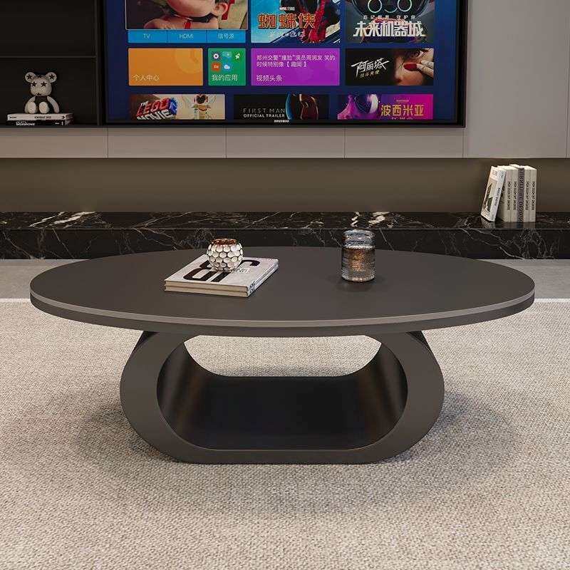 椭圆形岩板茶几现代简约轻奢极简小户型客厅家用设计创意小型异形