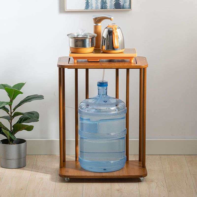 厨房餐边柜水桶收纳置物架架茶台边几茶水移动茶水柜楠竹实木架子