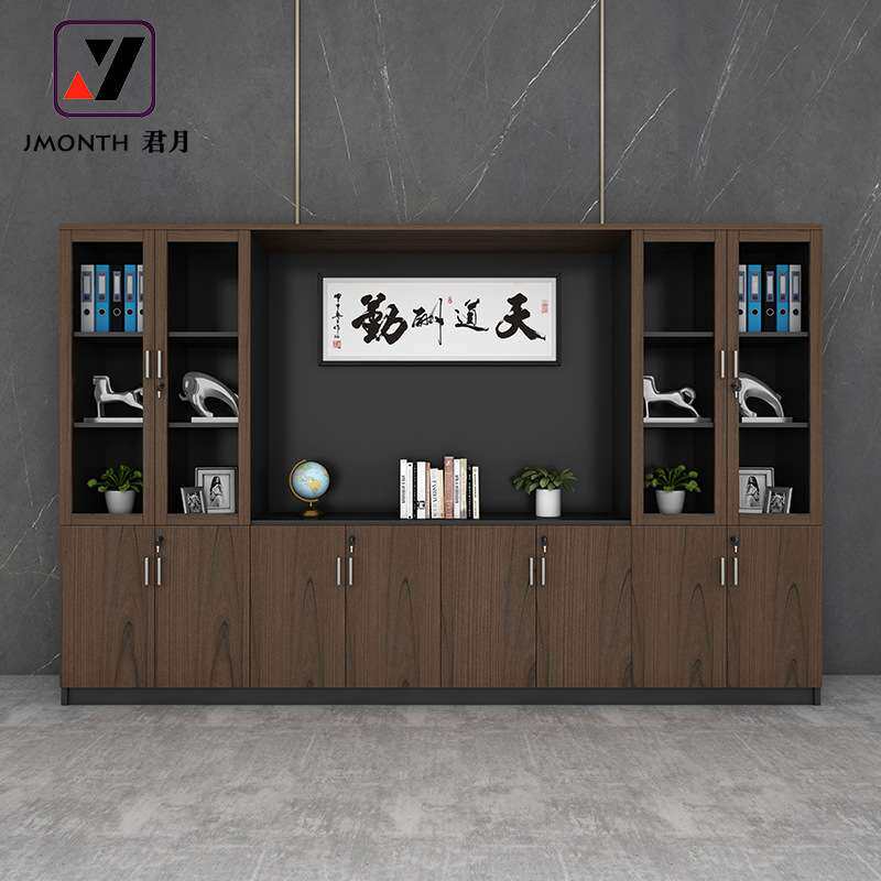 办公文件柜老板办公室展示柜资料柜靠墙储物柜带锁柜玻璃门展示柜