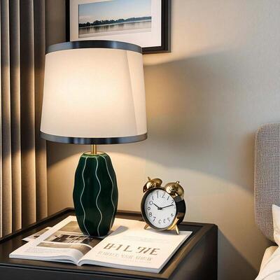 tablelamp绿色陶瓷底座台灯床头柜台灯现代简约卧室装饰灯