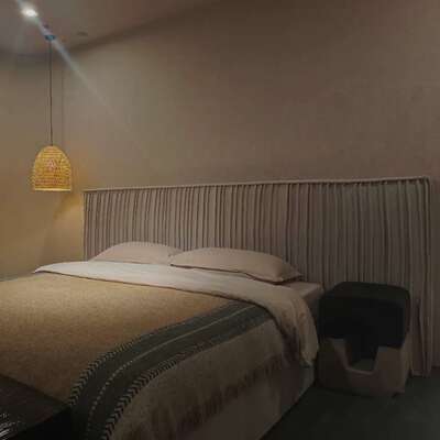 中古复古风褶皱线条达普床 立体不规则棉麻布艺1.8米双人宽屏大床