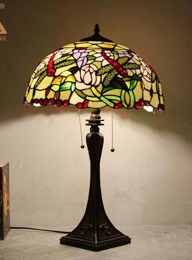 蒂汇璟凡尼台灯卧室书房欧式简暖光照明灯具复古艺术手工灯饰