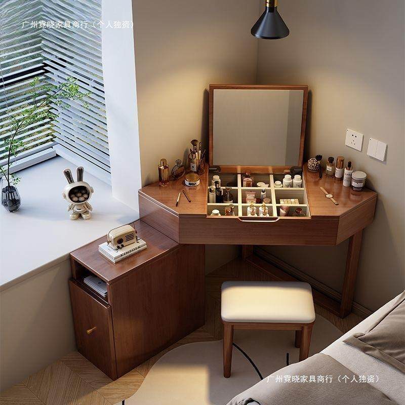 实木三角化妆桌多功能转角梳妆台家用小户型一体墙角斗柜组梳妆台,3C数码配件,USB灯,淘宝优惠券,粉丝福利购,淘宝优惠卷