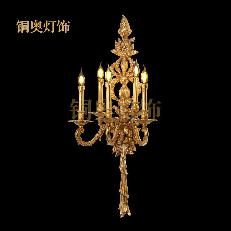 欧式全铜水晶壁灯法式客厅大型走廊玄关双头创意过道别墅墙灯