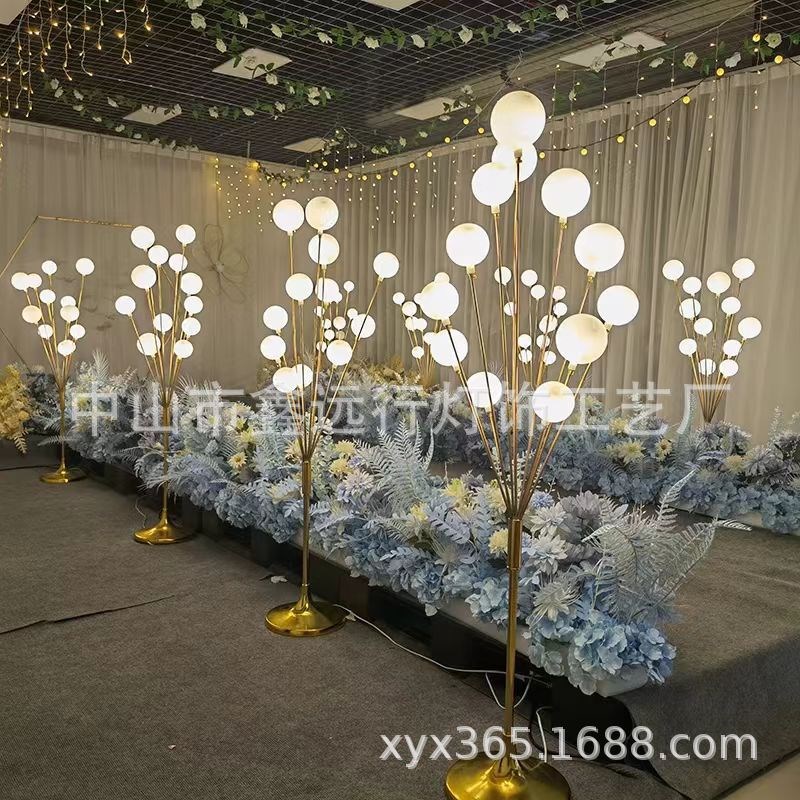 婚庆11头幸福圆球果树路引灯铁艺电镀路引婚庆摆件婚礼布置装饰灯