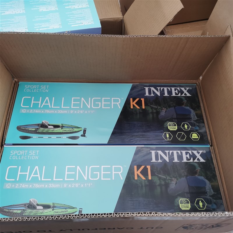 intex 68305 单人充气船橡皮划艇冲锋舟漂流钓鱼船PVC现货