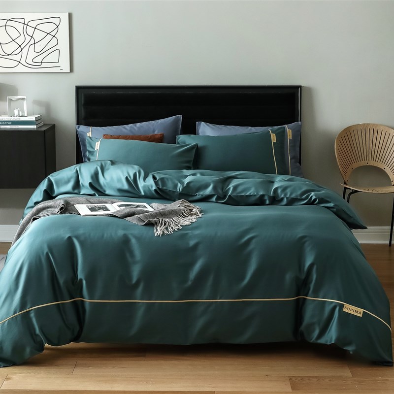 重磅推出镇店之宝140支美国匹马棉绣花四件套简约时尚舒适床单款