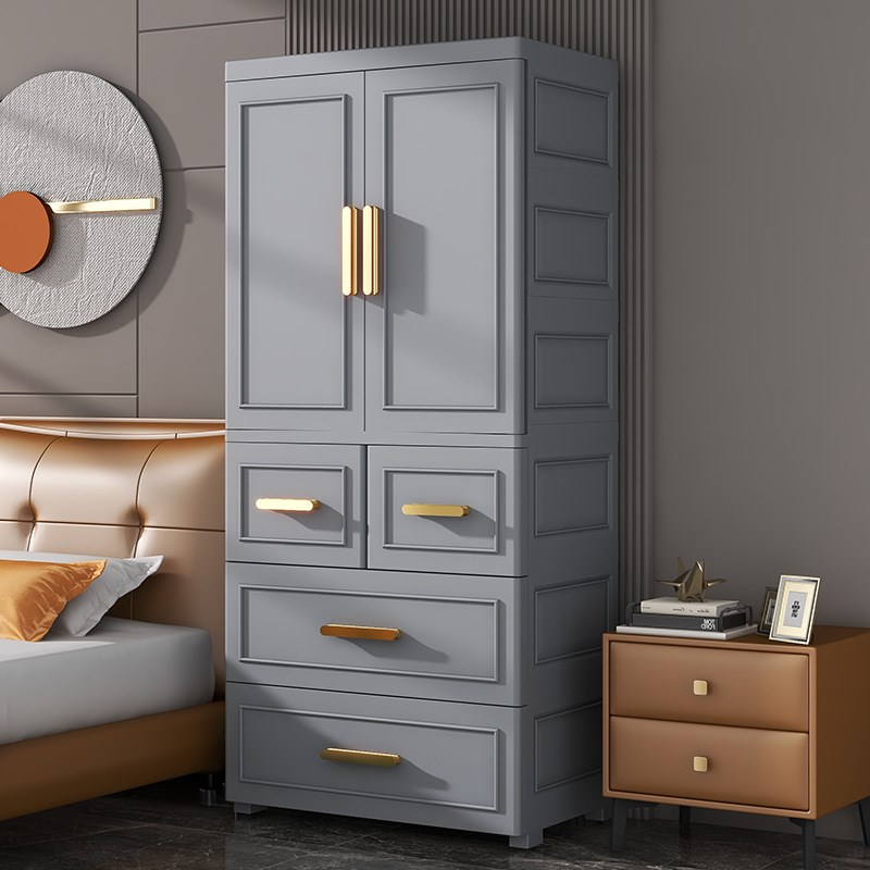 大号欧式现代儿童衣柜塑料抽屉式宝宝挂衣橱双开门简易组合收纳柜