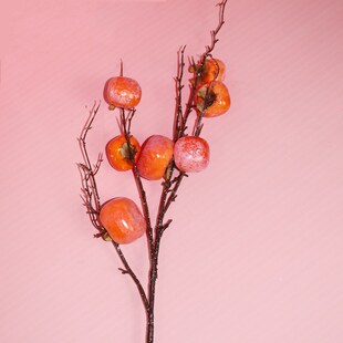 枋真杮子果实树枝泡沫假花摆设件家居客厅装饰插花束落地干花枝