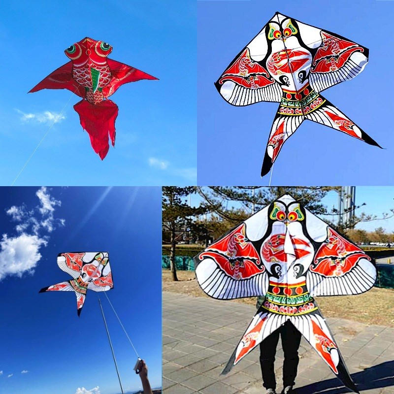 潍坊风筝金粉金鱼风筝沙燕传统国潮大号成人风筝带线