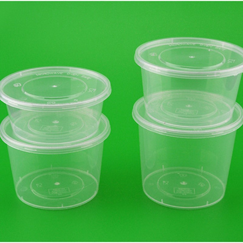 梅洋15388一次性PP汤碗700ml 密封碗欧式圆形密封透明打包碗450套