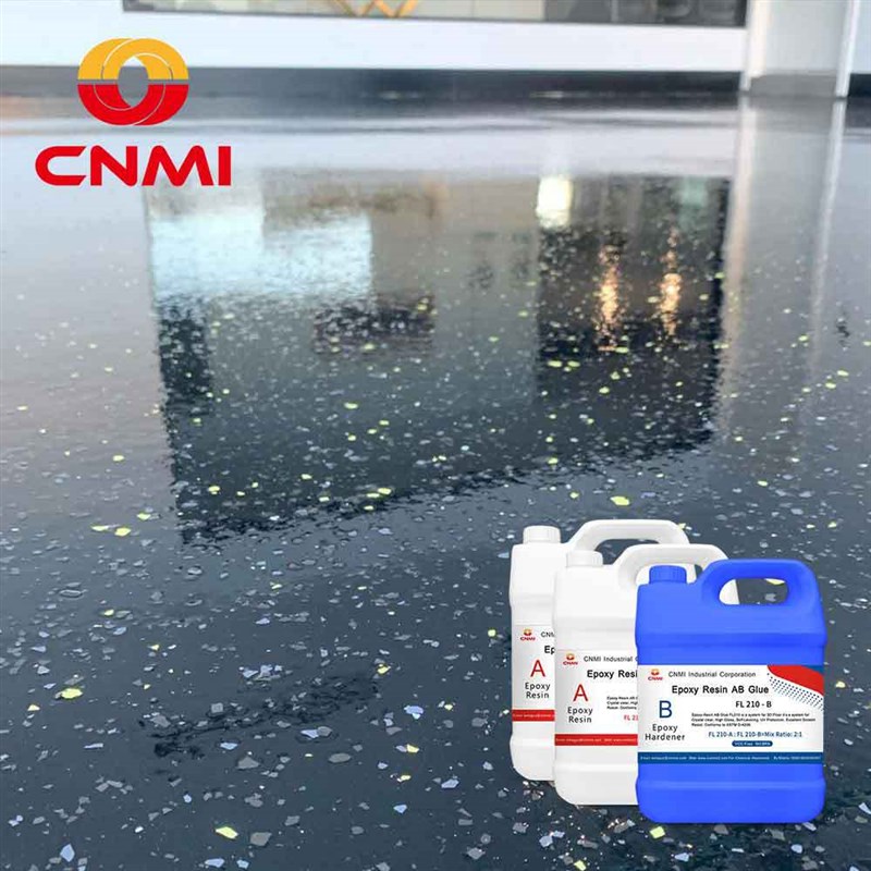 环氧树脂自流平地坪岩片双组份耐磨室内家用地面漆透明地漆材料