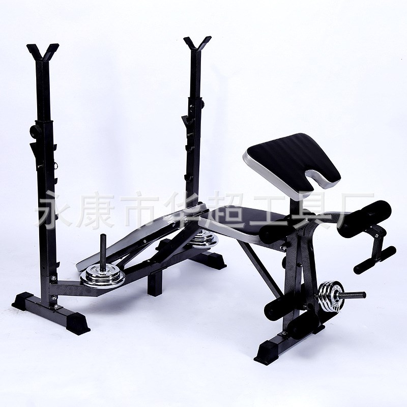 创意多功能杠铃架 家居调节卧推架健身器材 举重床套装厂家直发