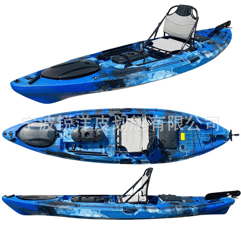 2021新款平台舟户外单人皮划艇水上钓鱼艇带座椅皮划艇脚蹬独木舟