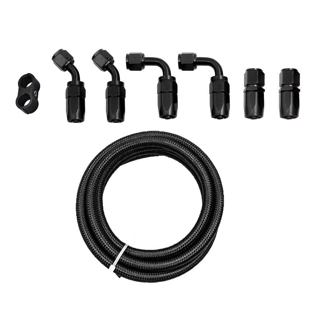 汽车改装黑色编织油冷接头套装油冷器AN6/AN8/AN10油管套件3米