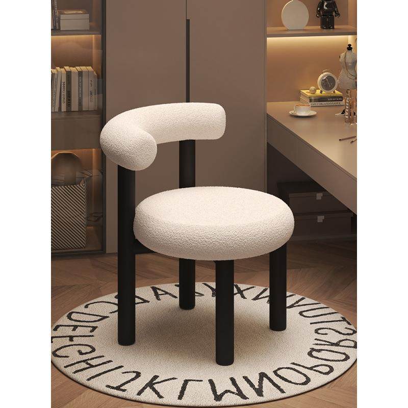 化妆凳家用女生卧室轻奢高级感梳妆台凳子网红高颜值美甲靠背尚硕