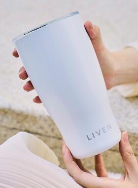 乾唐轩活瓷直销跃动随手杯陶瓷涂层570ml简约时尚便携大容量