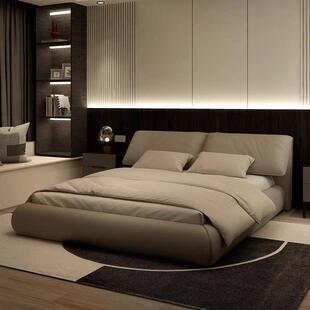 大象耳朵真皮床主卧轻奢现代简约双人床高端大气意式极简婚床大床