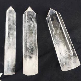 白水晶柱精工细作直销水晶工艺品12公分水晶柱状摆件