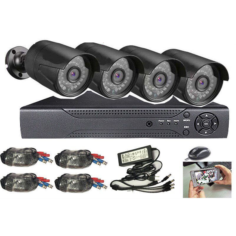 DVR Kit 4ch dvr监控套装4路主机套装同轴AHD KIT camera 500G硬