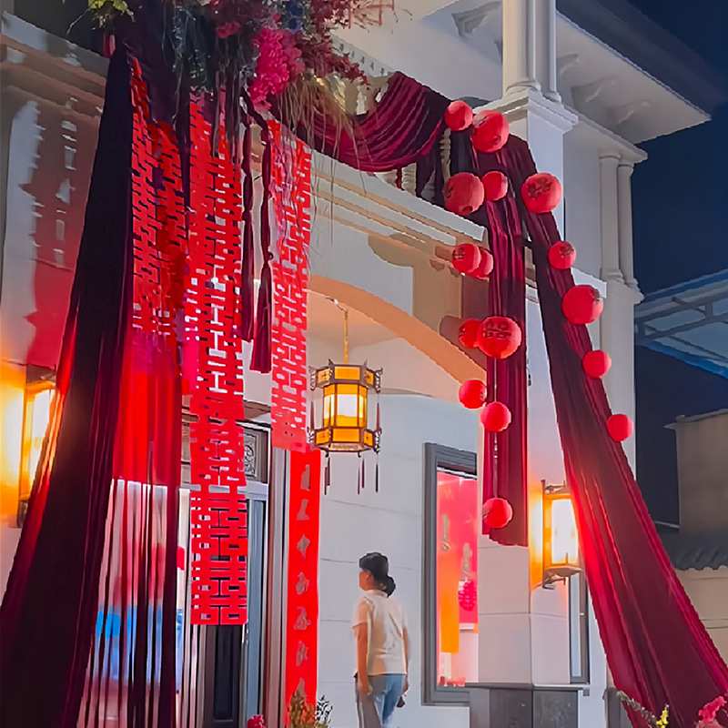 喜字灯笼大门口农村院子结婚装饰吊顶婚礼挂饰婚房布置套装男女方
