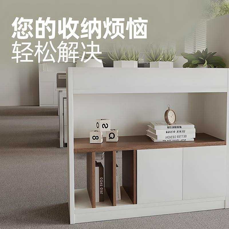 办公室木质隔断柜文件柜时尚装饰屏风花槽柜储物收纳镂空置物架子