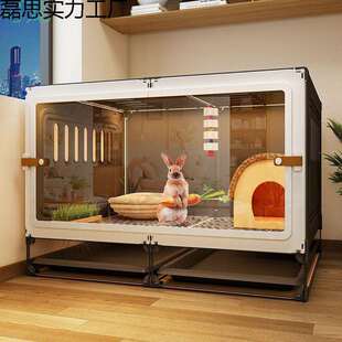 兔笼子全套兔窝家用大号抽屉自动清粪侏儒兔荷兰猪别墅防宠物笼