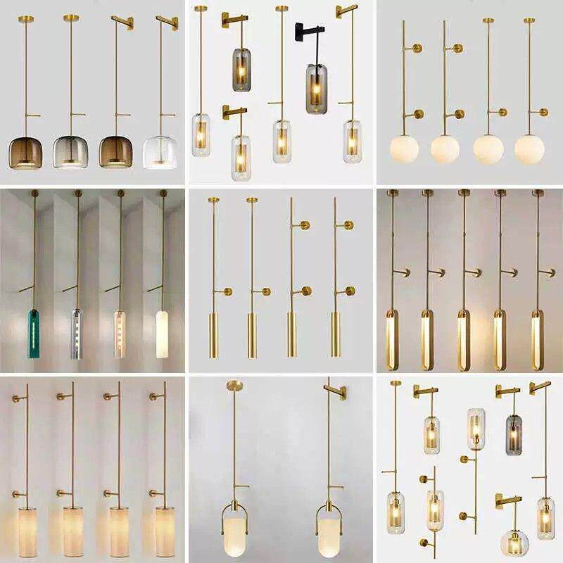 北欧设计师客厅走廊过道个性壁灯样板房民宿酒店床头长杆吊壁灯