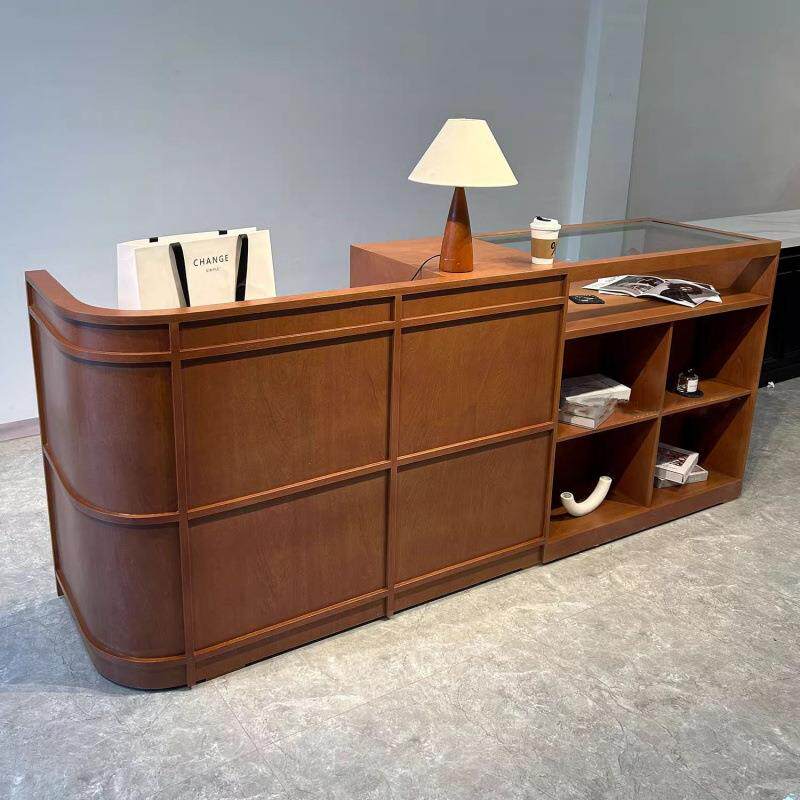 网红复古服装店吧台收银台女装店中岛台美发店院柜台简约前台