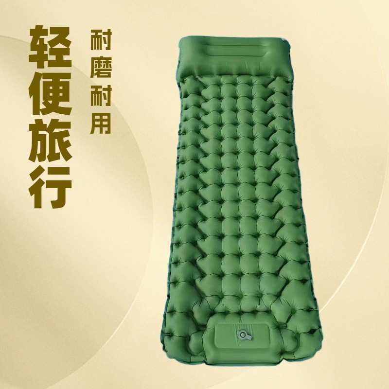 厂家直销脚踩充气垫防潮野营充气睡垫车载户外充气床防水可收纳