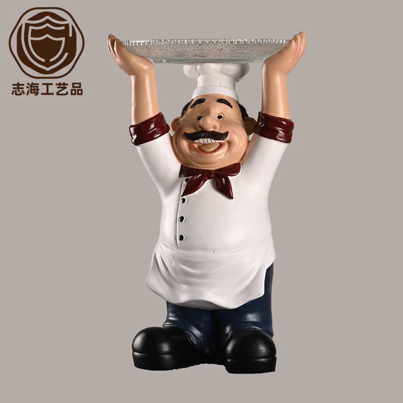 跨境供应厨师水果托盘摆件客厅桌面装饰可放置食品树脂工艺品