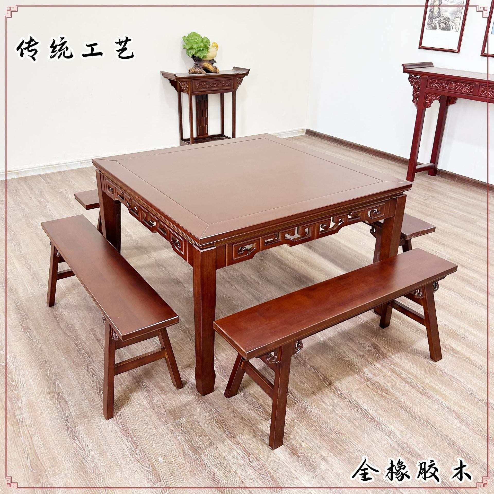 八仙桌实木方桌子客厅家用农村中堂老式实木餐桌饭店圆形正方形桌
