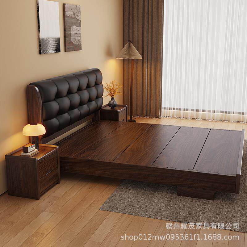 榫卯结构全实木床1米8双人床排骨架床架主卧室家具家用1米5实木床