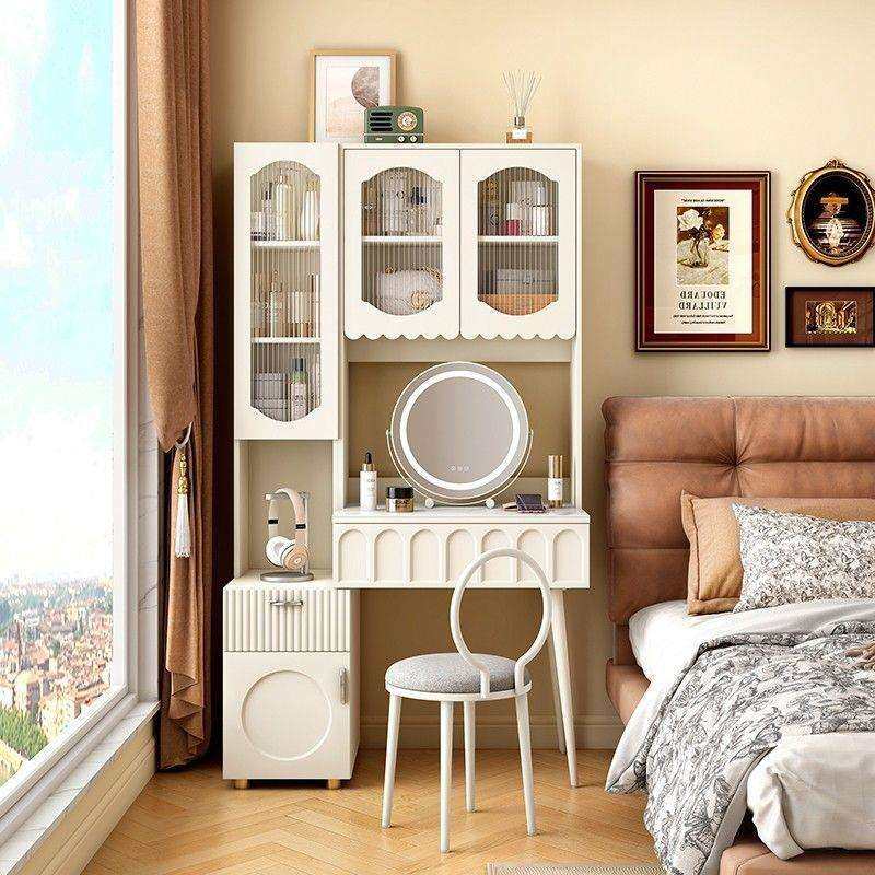 Fls实木梳妆台收纳储物柜一体卧室现代简约化妆桌大容量奶油风化,农机/农具/农膜,其它农用工具,淘宝优惠券,粉丝福利购,淘宝优惠卷