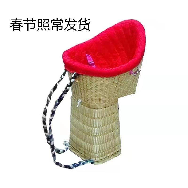 贵州背小孩的背篓手工儿童四季通用纯背娃娃竹编婴儿凉四川宝宝