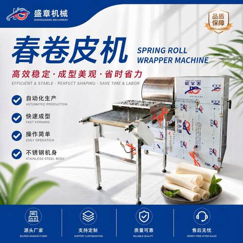 哇噢厂家商用全自动工春卷皮机仿手工擀春卷皮机烤鸭薄饼机饼皮机
