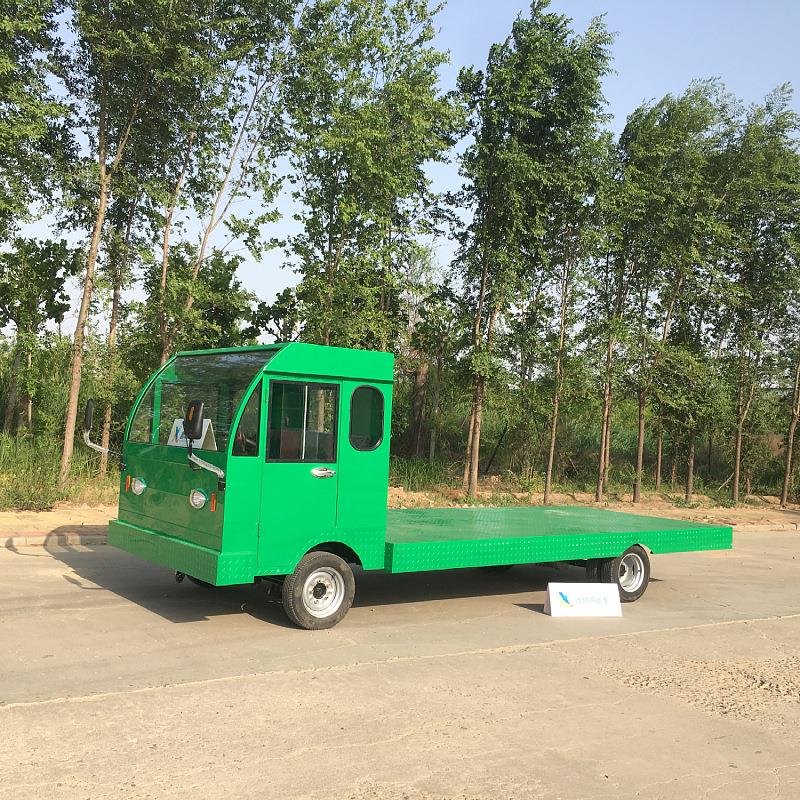厂区仓库物流倒货车工地高栏运输拉货车电动四轮平板搬运周转车