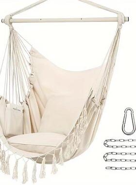 Amazon3节折叠加强铁管户外吊床防侧翻卧室荡秋千吊椅