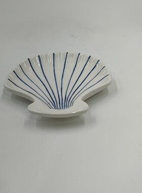 跨境欧式创意陶瓷贝壳盘简约不规则果盘小碟子饰品收纳装饰盘
