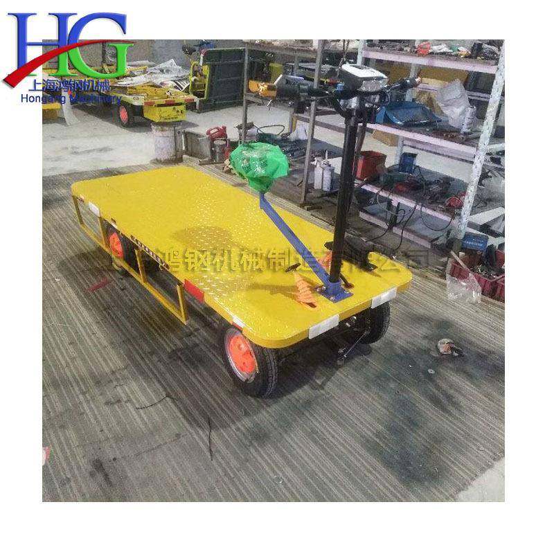 四轮电动工具搬运车座驾式电动前进后退车小型铁路建设平板车