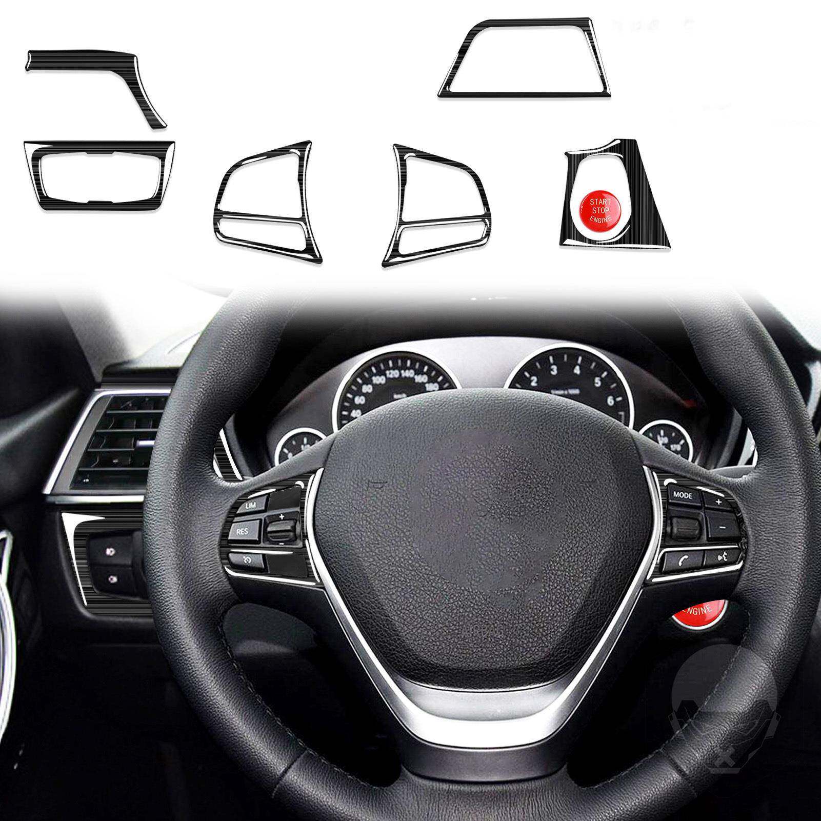 适用13-16款宝马新3系F303GT系F34方向盘按键黑色拉丝纹内饰改装