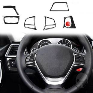 宝马新3系F303GT系F34方向盘按键黑色拉丝纹内饰改装 适用13 16款