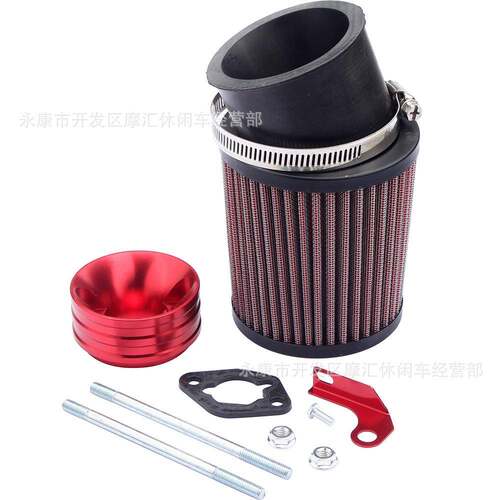 迷你卡丁适用GX160Predator212cc6.5空气滤清器进气管套件红