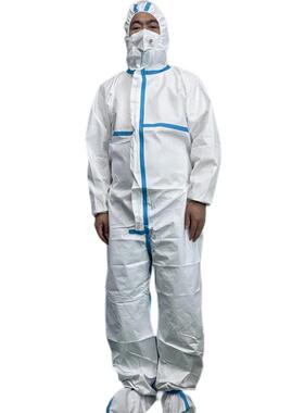 添盾TD-BP9616胶条型白色带帽连体式限次性工业防护服S码-XXXX