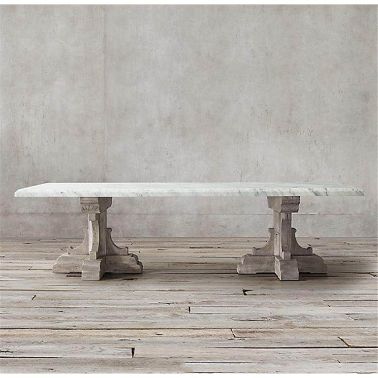 美式乡村复古做旧餐桌长方形实木原木大理石餐桌餐厅别墅样板房,纺织面料/辅料/配套,纺织机械配件,淘宝优惠券,粉丝福利购,淘宝优惠卷