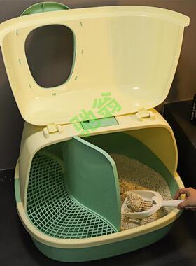 yut猫砂盆走廊式全封闭式防臭超大号猫沙盆子长通道防外溅防带砂
