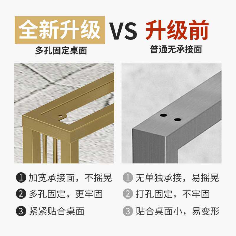 定作不锈钢桌腿吧台金属脚轻奢拉丝餐台脚书桌茶几会议电脑桌支架