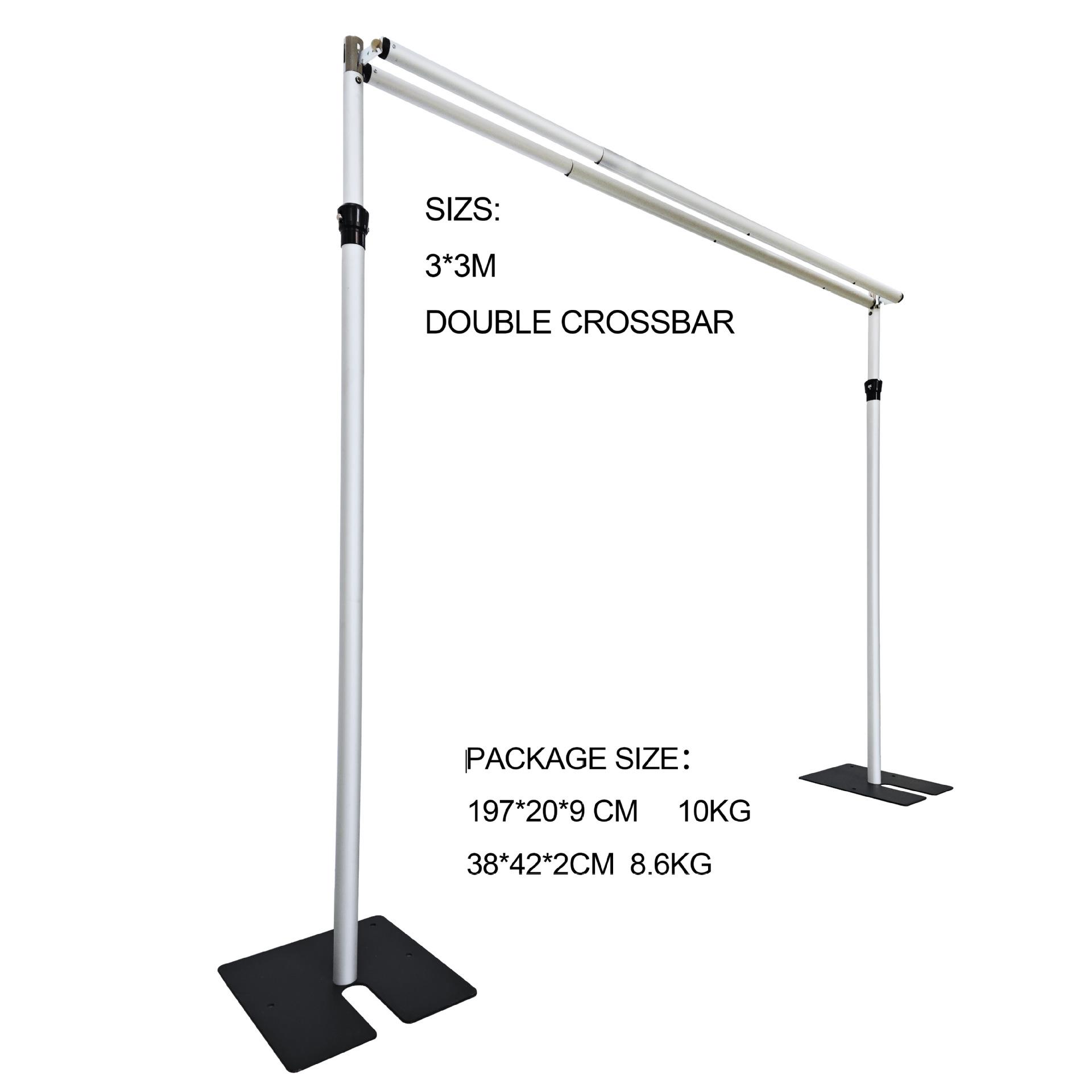 厂家外贸直供可调节6-10ft铝合金婚庆花墙架子帷幕双层伸缩背景架